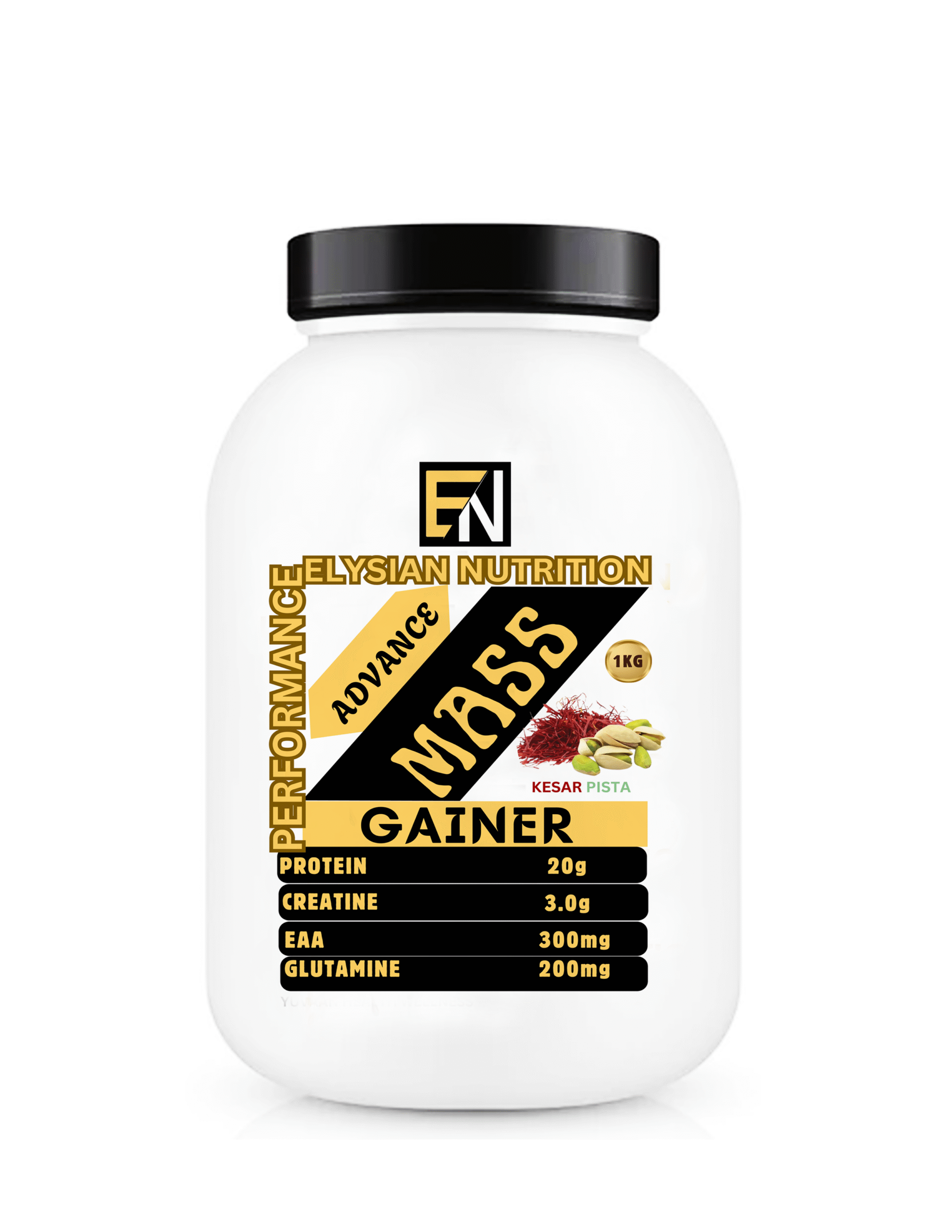 Elysian Nutrition Advance Mass Gainer 1kg Kesar Pista